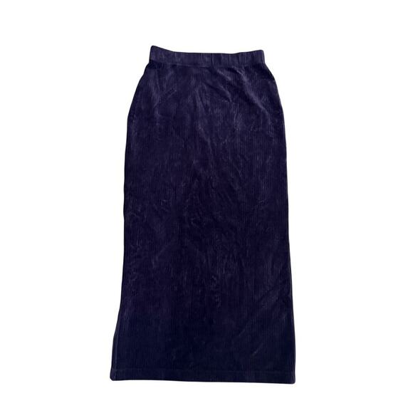 Free People Helen Midi Skirt Dark Purple Corduroy Velvet XS Whimsigoth Coquette - Picture 2 of 10